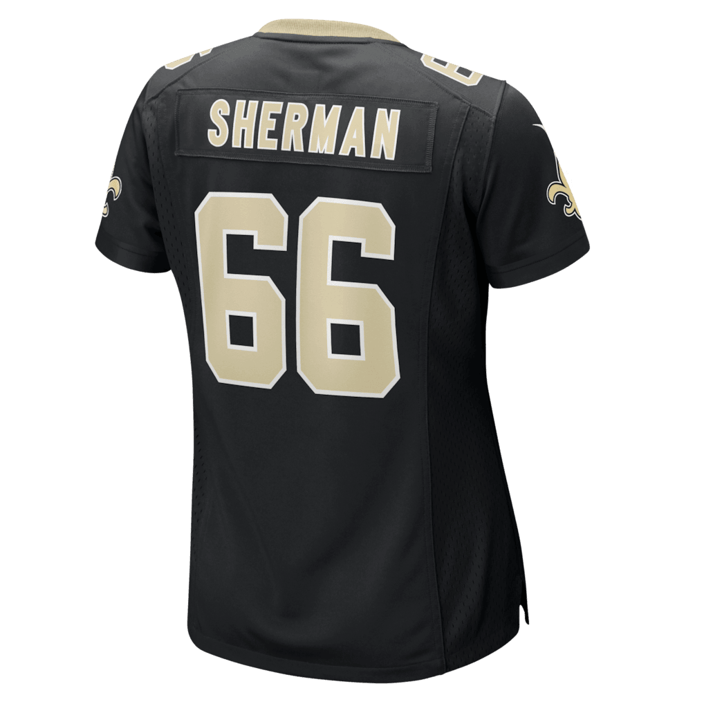 William Sherman 66 New Orleans Saints Women's Team Game Jersey - Black