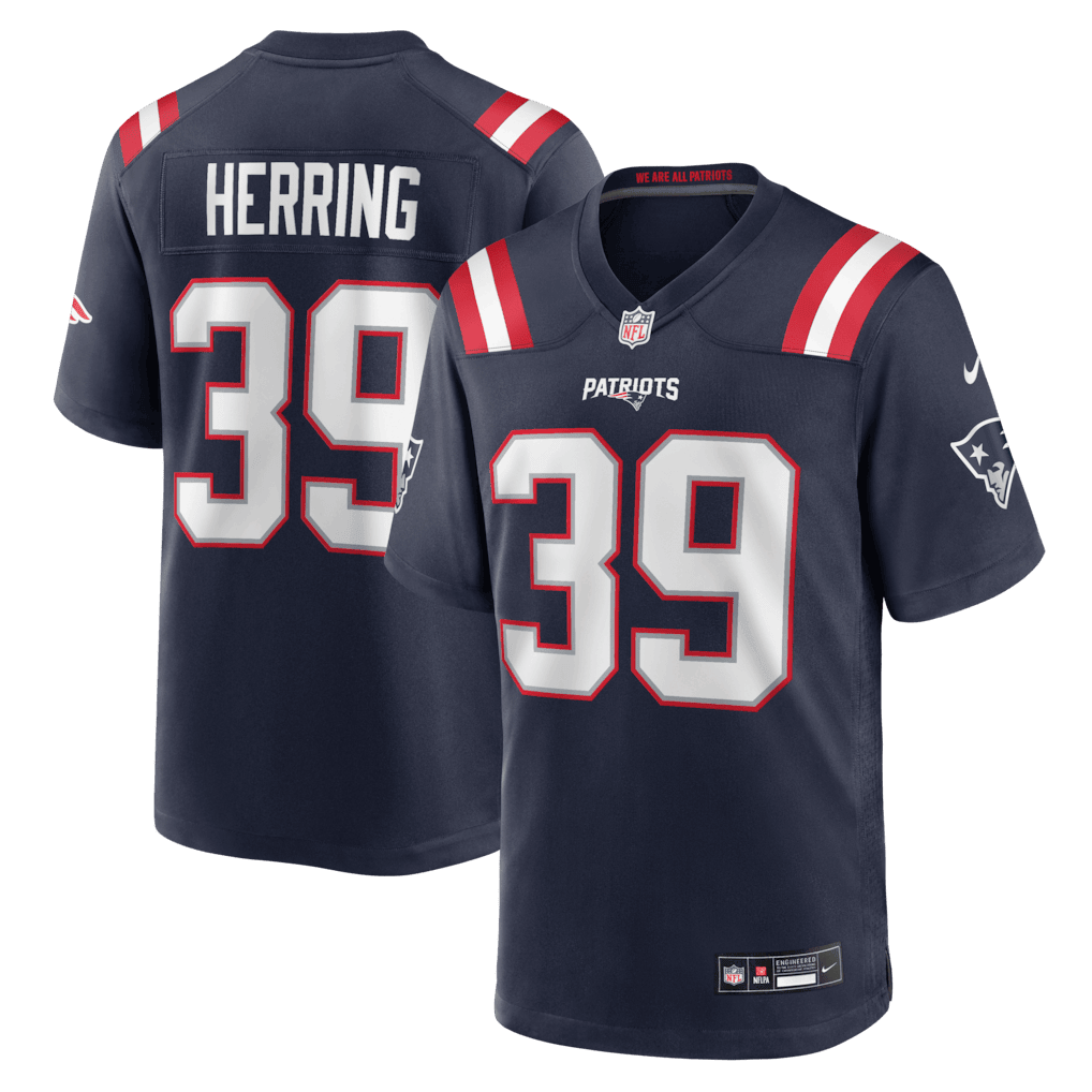 Tyron Herring 39 New England Patriots Team Game Men Jersey - Navy