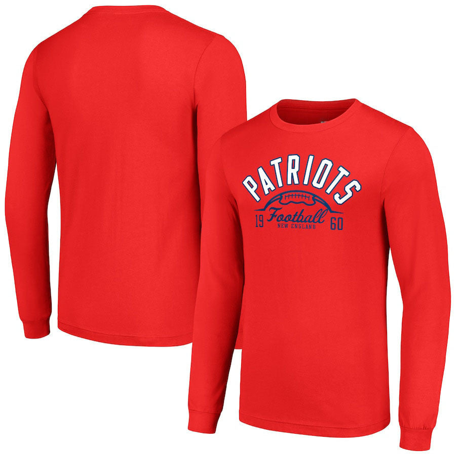 New England Patriots Long Sleeve T-Shirt – Founding Year Football Design - Red