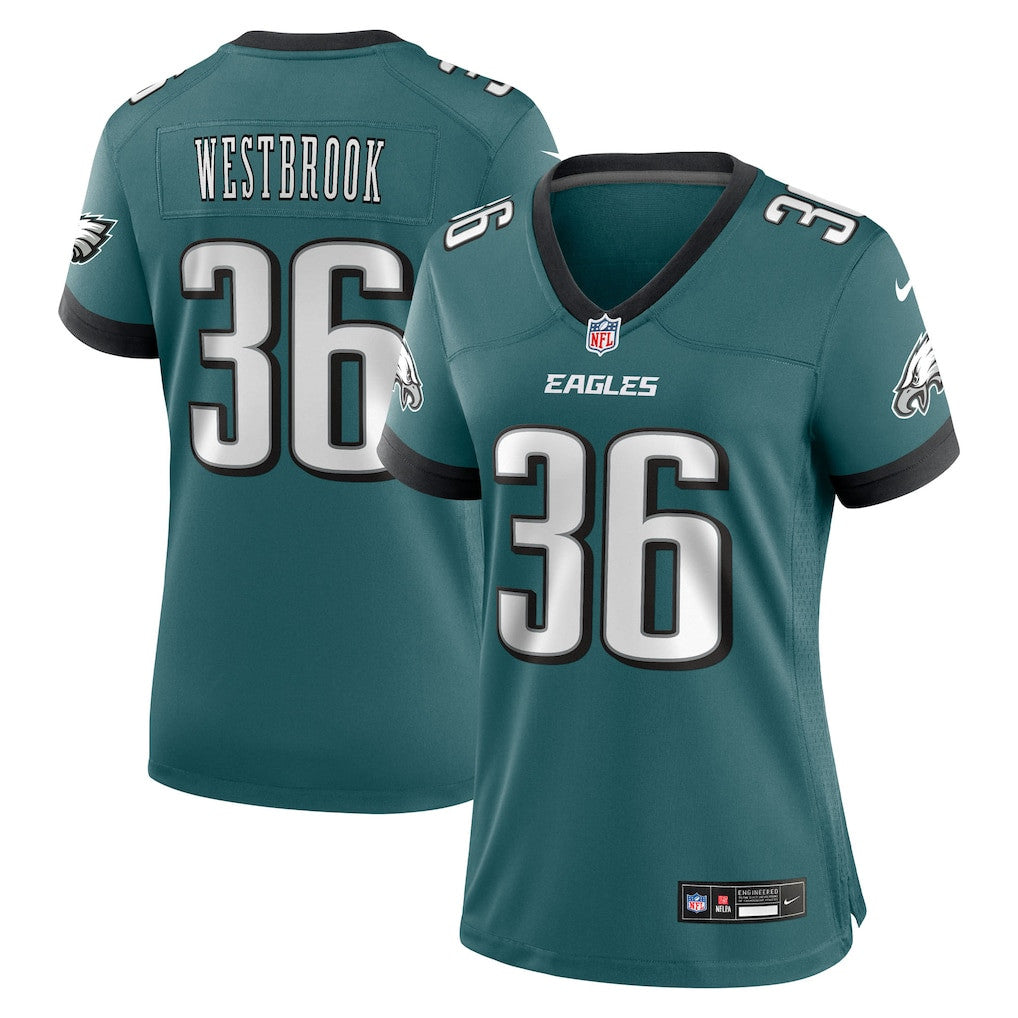 Brian Westbrook 36 Philadelphia Eagles Women's Team Retired Game Jersey - Midnight Green