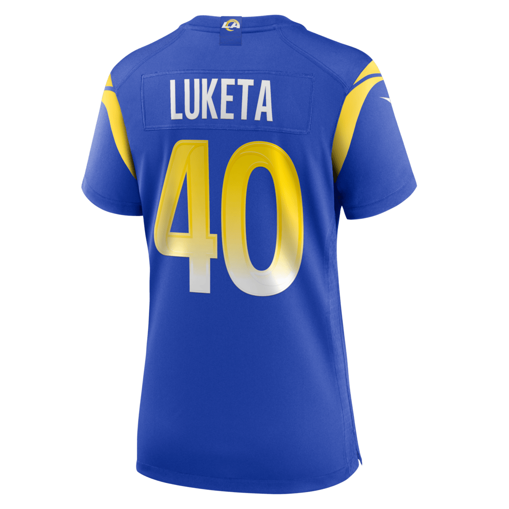 Jesse Luketa 40 Los Angeles Rams Women's Team Game Jersey - Royal