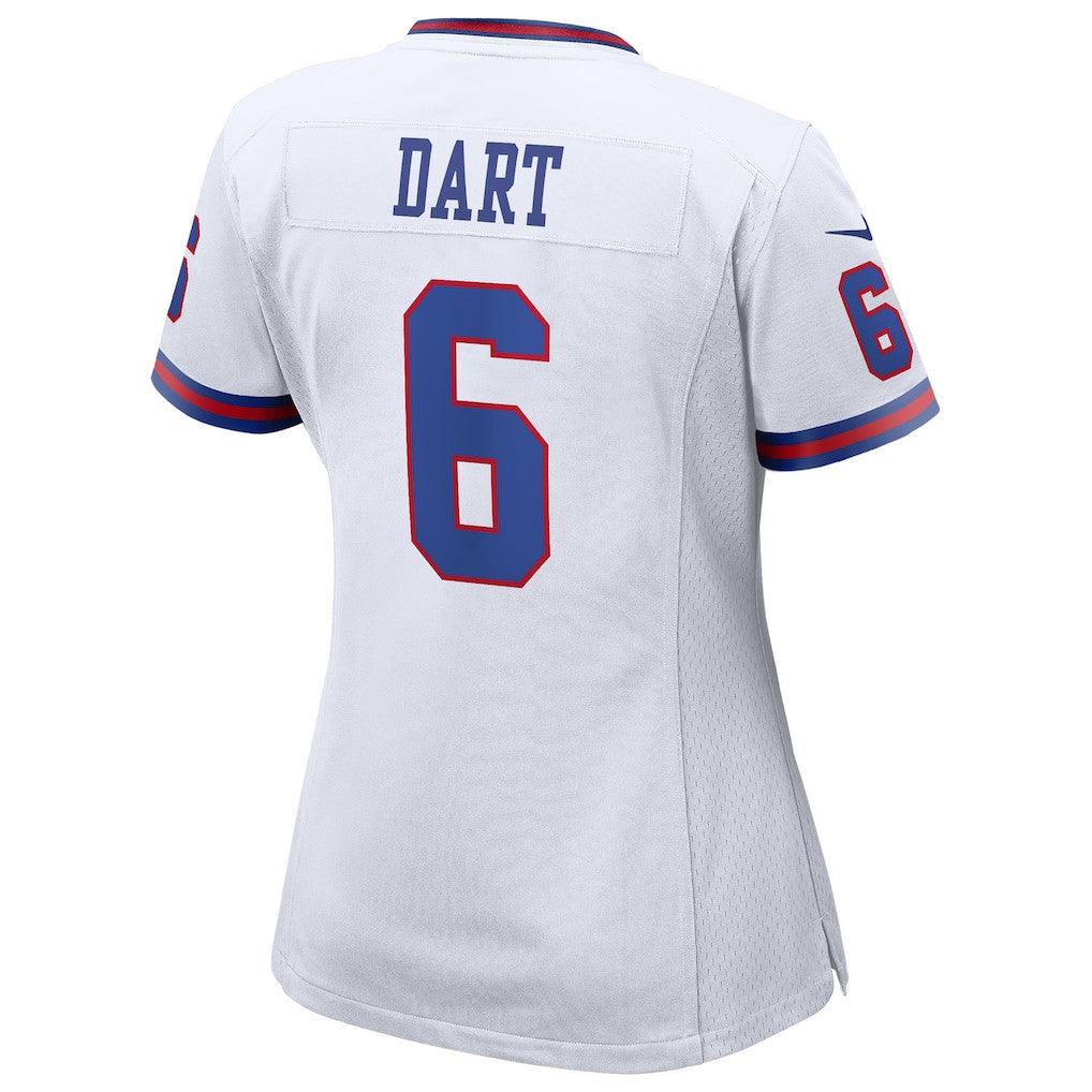 Jaxson Dart 6 New York Giants Women's Alternate Vintage White Game Jersey - White