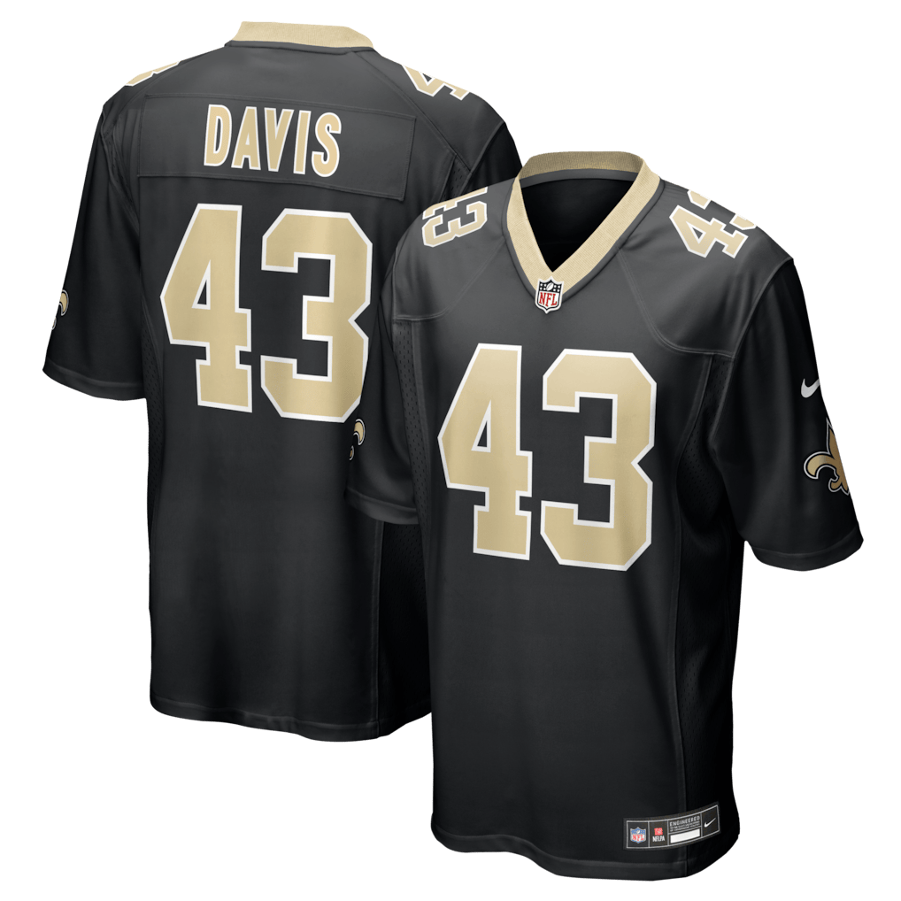 Michael Davis 43 New Orleans Saints Team Game Men Jersey - Black