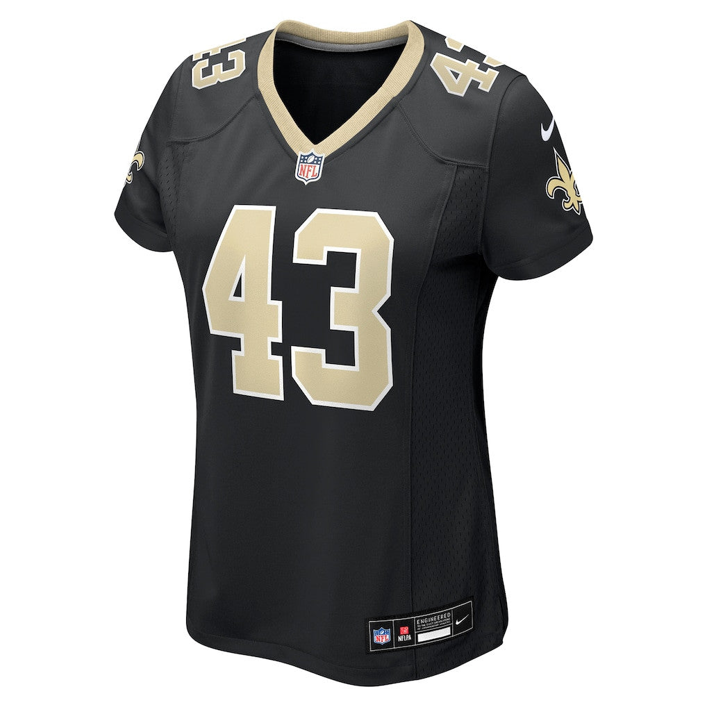Michael Davis 43 New Orleans Saints Women's Team Game Jersey - Black
