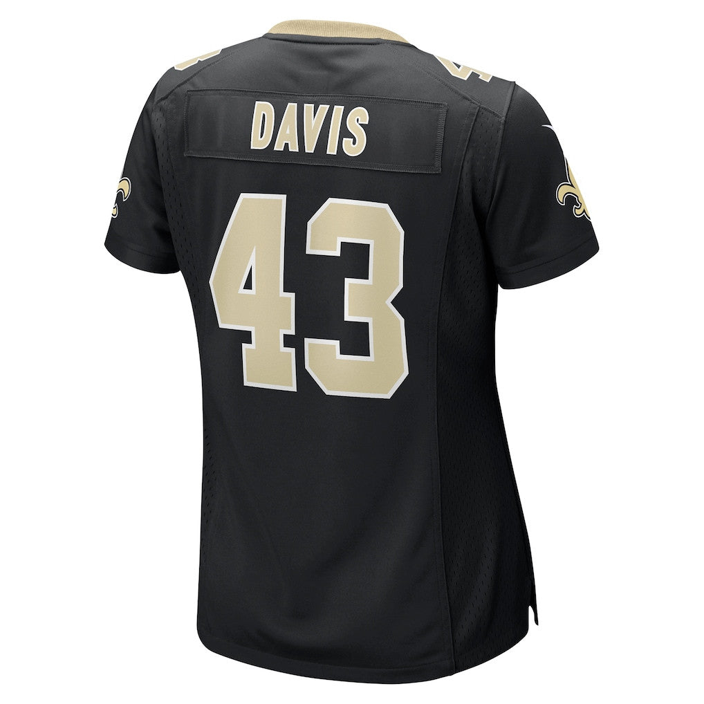 Michael Davis 43 New Orleans Saints Women's Team Game Jersey - Black