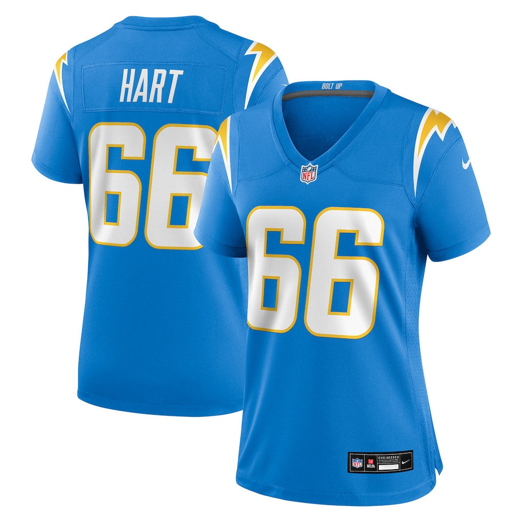 Bobby Hart 66 Los Angeles Chargers Women's Team Game Jersey - Powder Blue