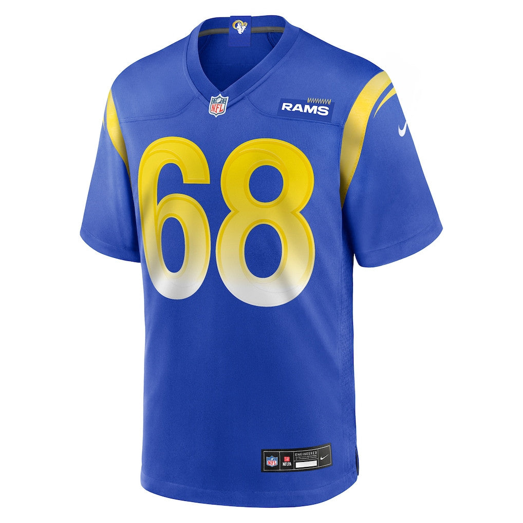 David Quessenberry 68 Los Angeles Rams Team Game Men Jersey - Royal