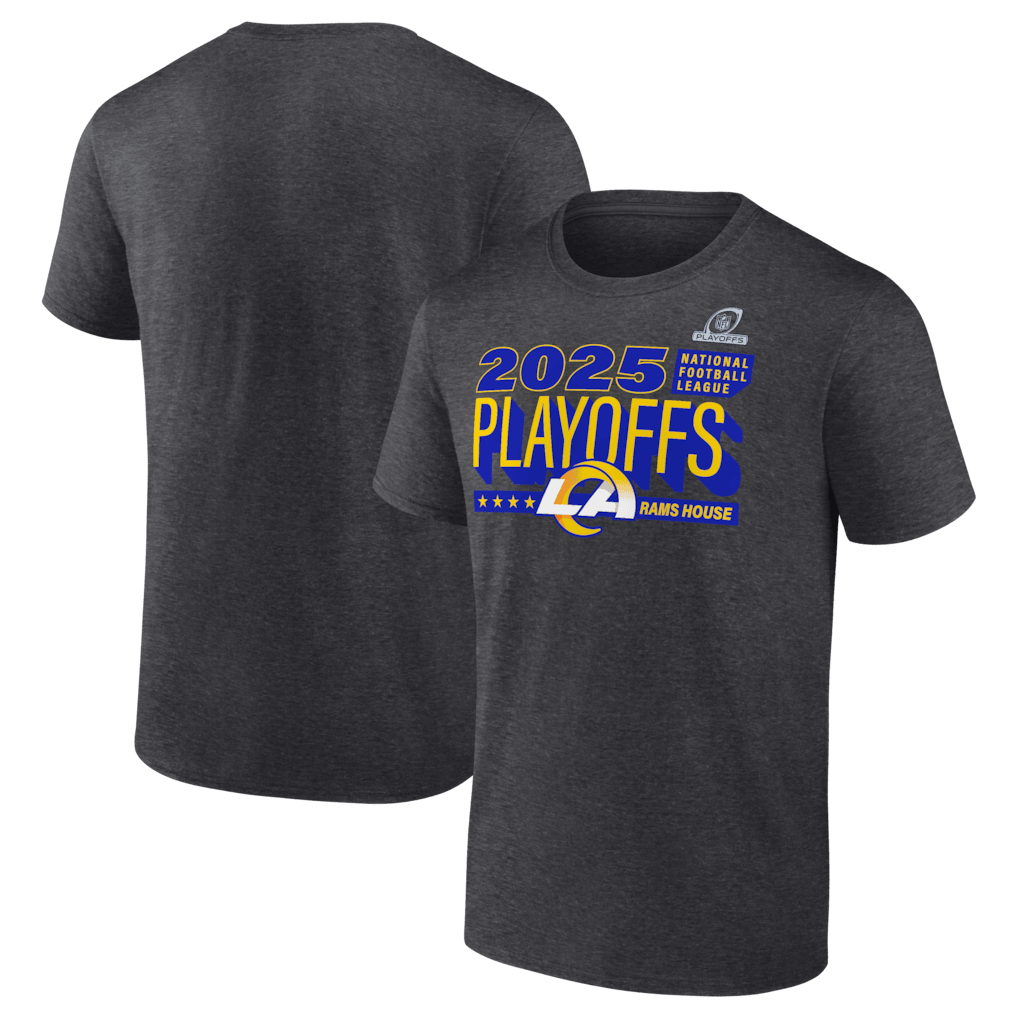Los Angeles Rams 2025 Playoffs Ready T-Shirt - Heather Charcoal