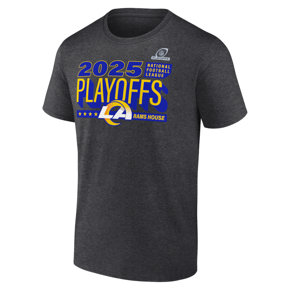 Los Angeles Rams 2025 Playoffs Ready T-Shirt - Heather Charcoal