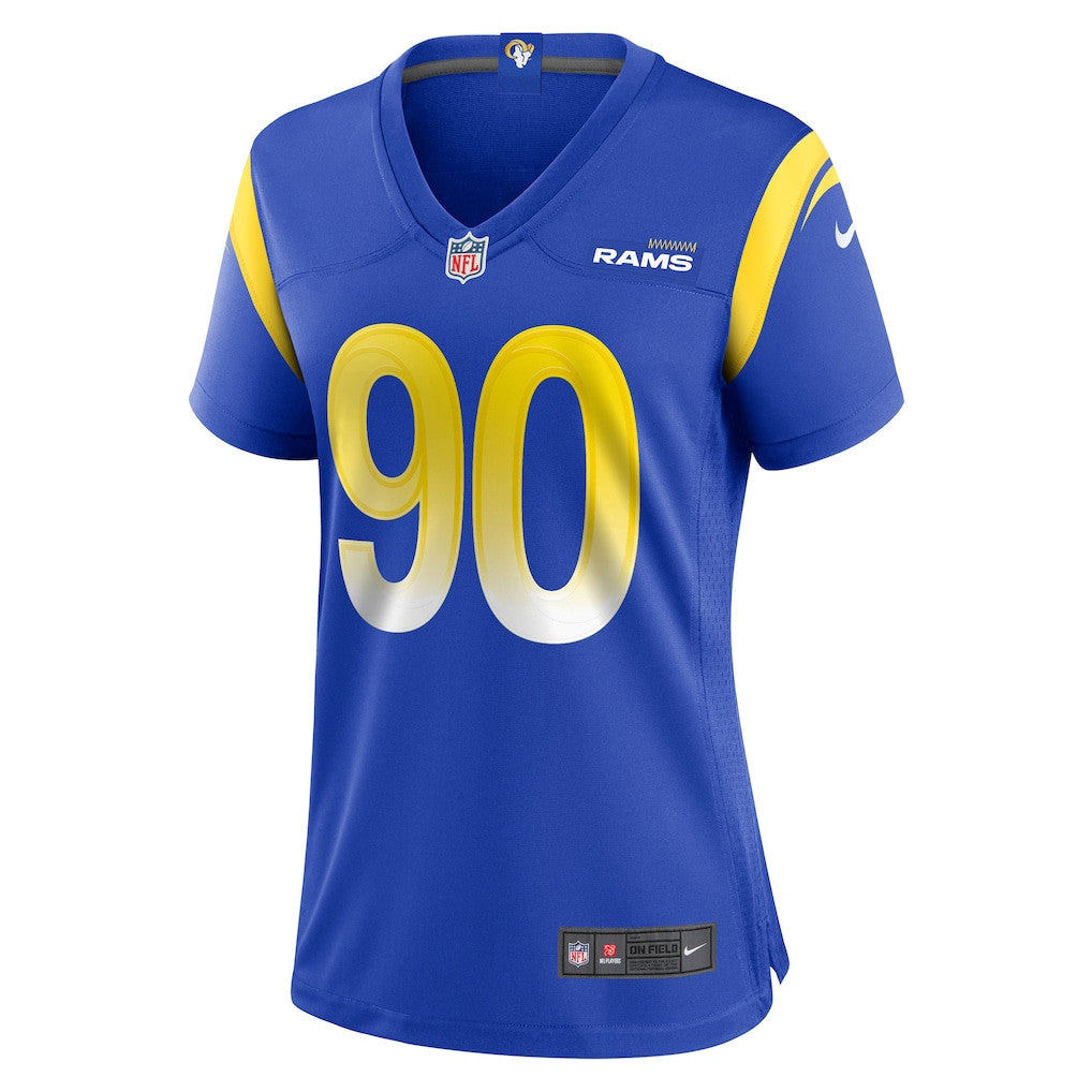 Tyler Davis 90 Los Angeles Rams Women's Team Game Jersey - Royal