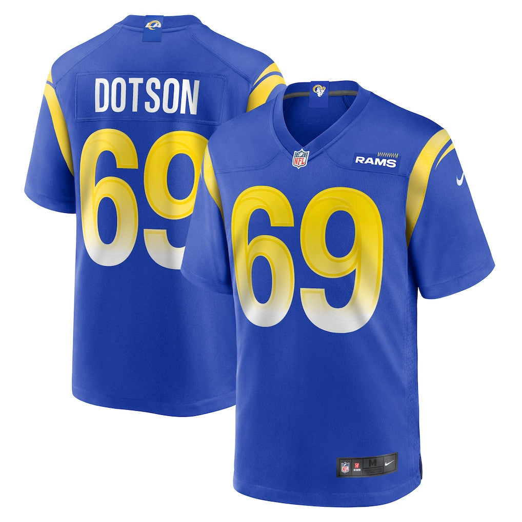 Kevin Dotson 69 Los Angeles Rams Game Men Jersey - Royal