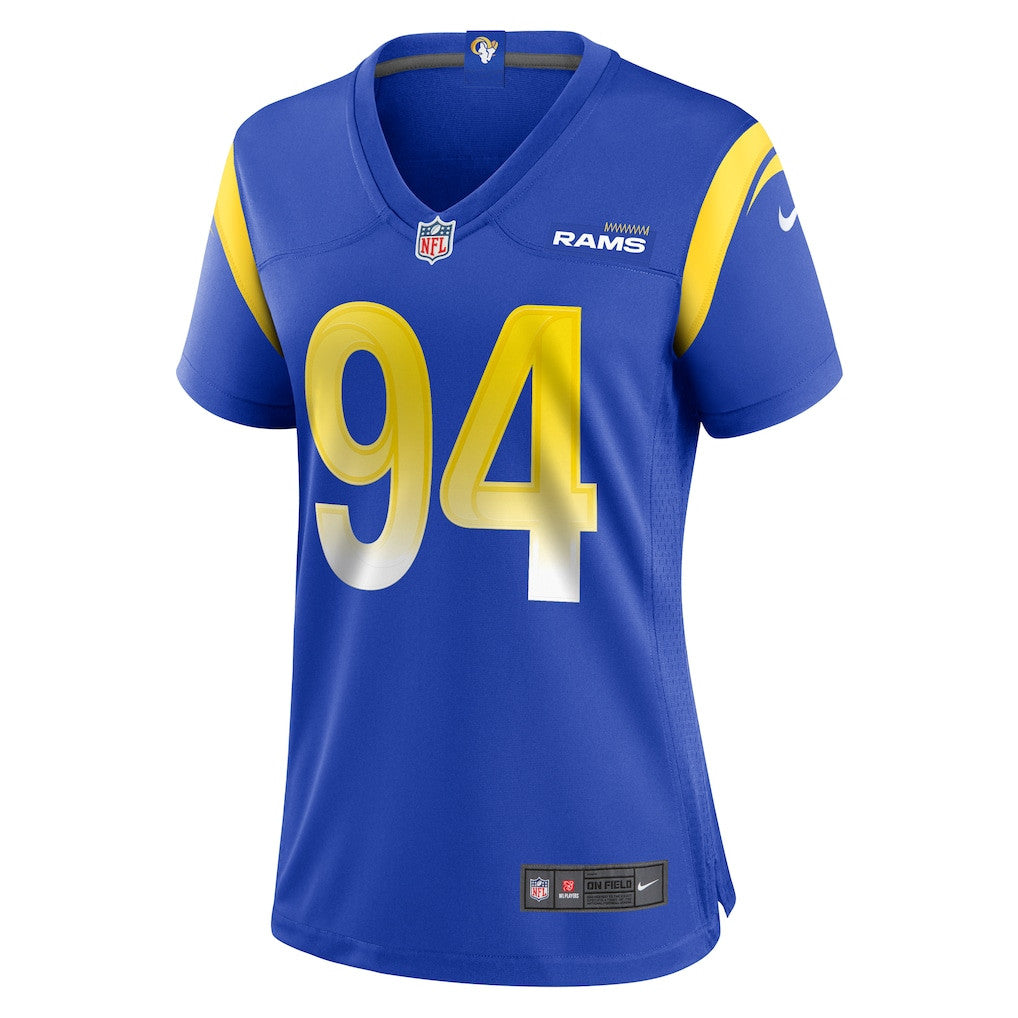 Desjuan Johnson 94 Los Angeles Rams Women's Team Game Jersey - Royal