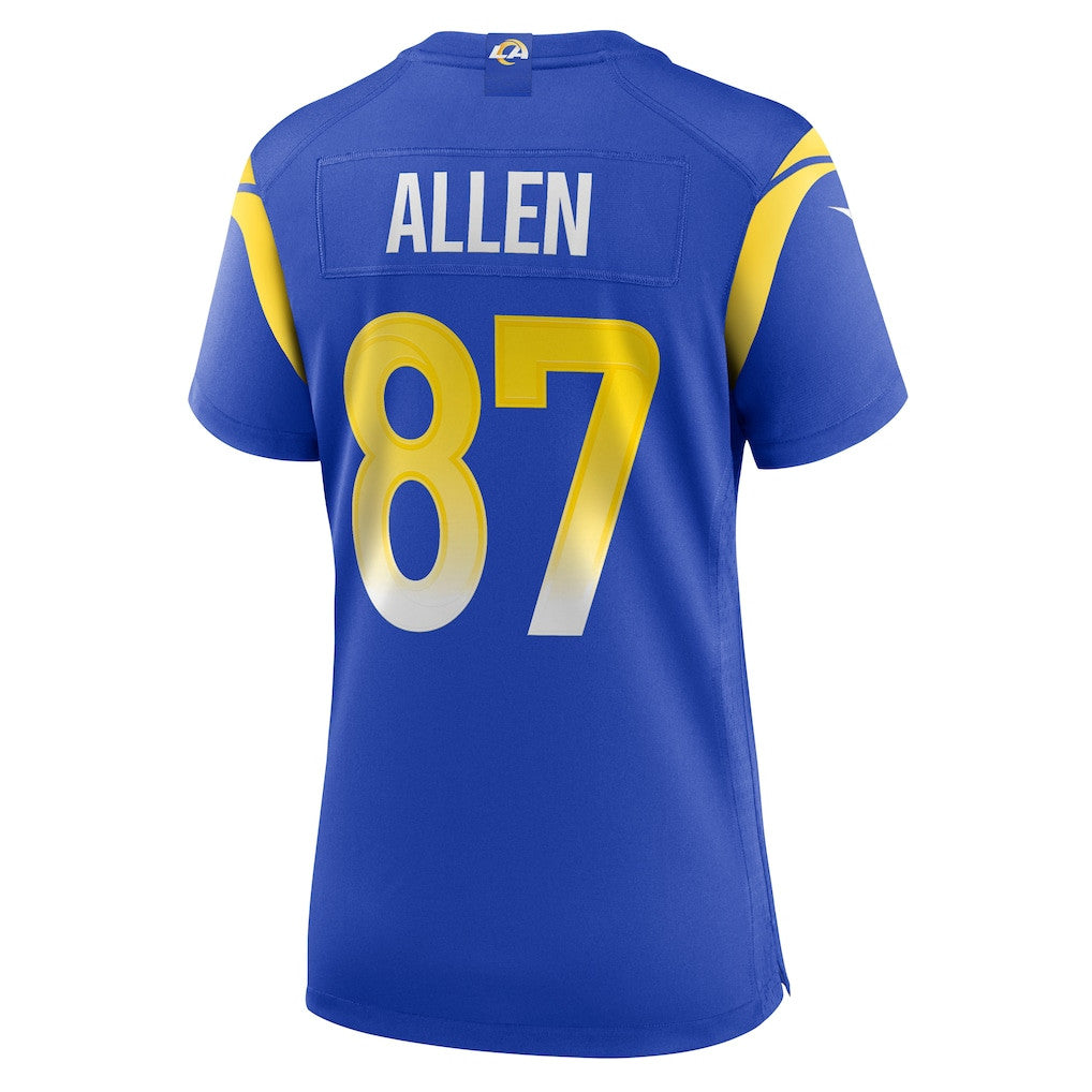 Davis Allen 87 Los Angeles Rams Women's Team Game Jersey - Royal