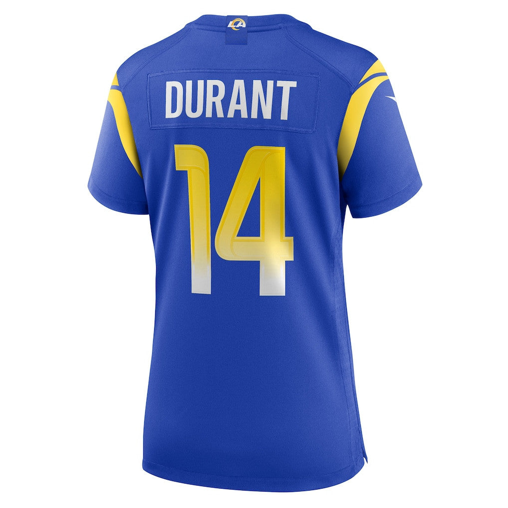 Cobie Durant 14 Los Angeles Rams Women's Team Game Jersey - Royal