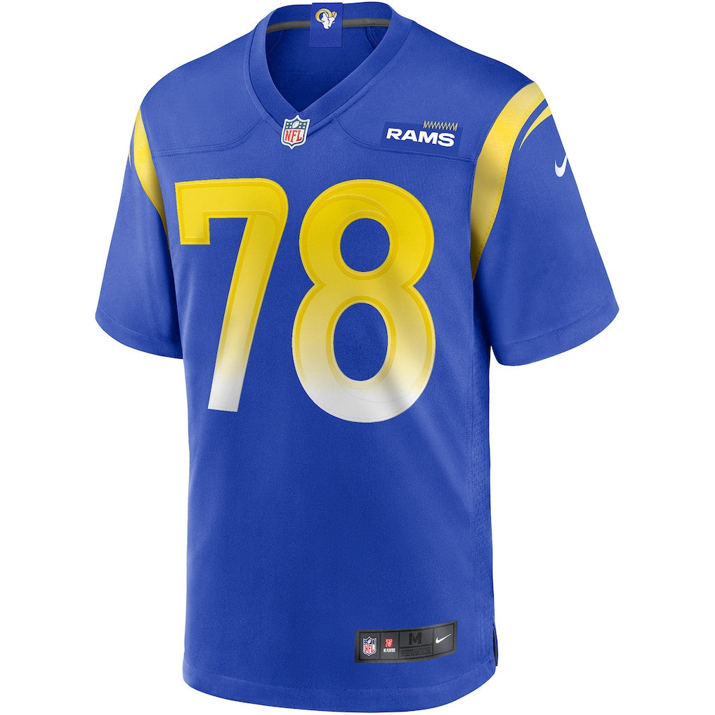 Jackie Slater 78 Los Angeles Rams Game Men Jersey - Royal