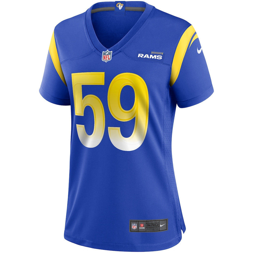 London Fletcher 59 Los Angeles Rams Women's Team Game Jersey - Royal
