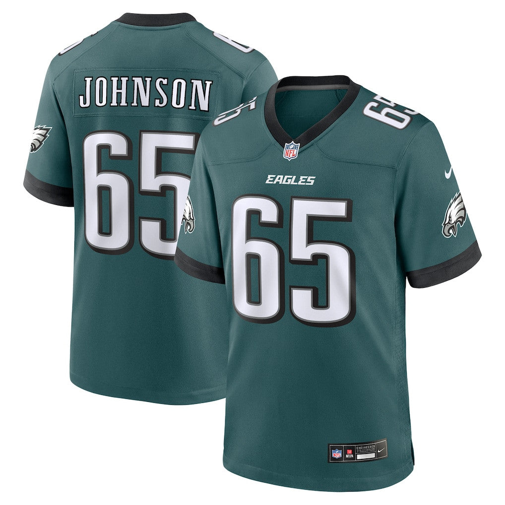 Lane Johnson 65 Philadelphia Eagles Team Game Men Jersey - Midnight Green