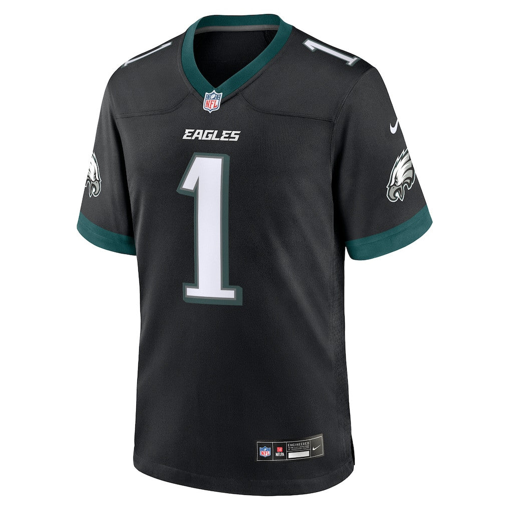 Jalen Hurts 1 Philadelphia Eagles Alternate Game Men Jersey - Black