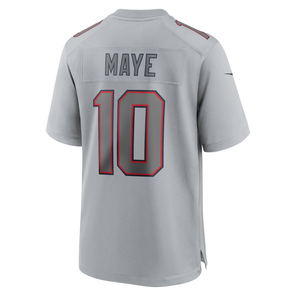 Drake Maye 10 New England Patriots Atmosphere Fashion Game Men Jersey - Gray