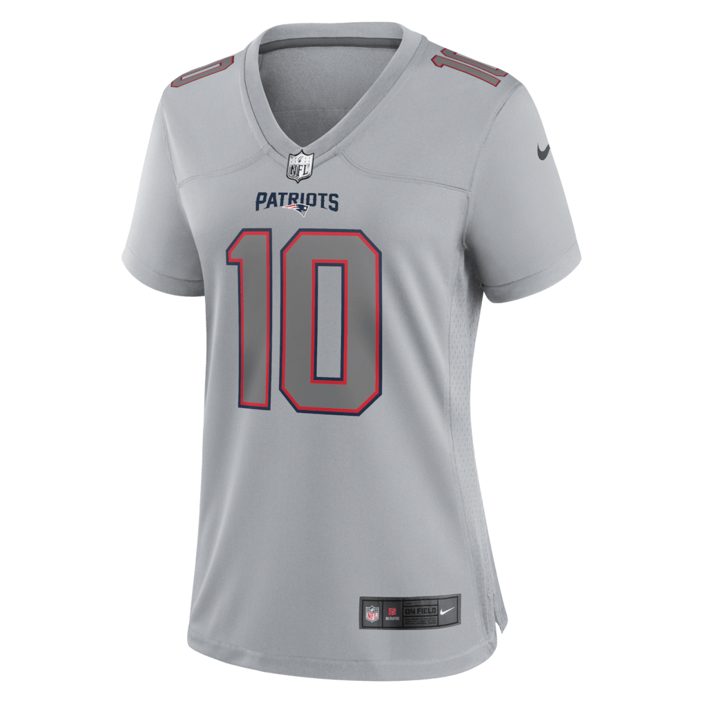 Drake Maye 10 New England Patriots Women's Fashion Atmosphere Fashion Game Jersey - Gray
