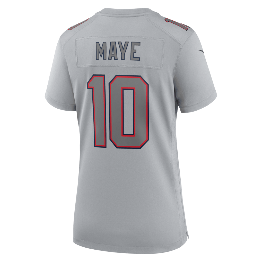 Drake Maye 10 New England Patriots Women's Fashion Atmosphere Fashion Game Jersey - Gray