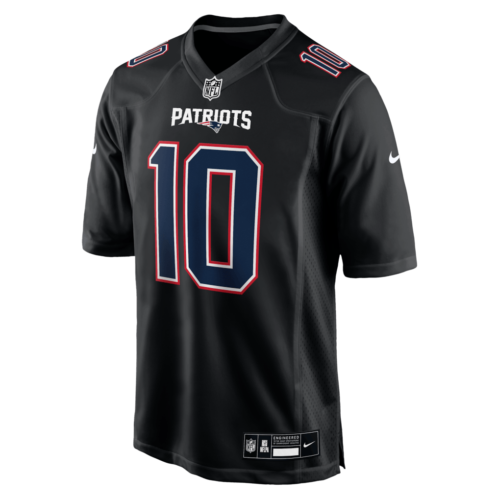 Drake Maye 10 New England Patriots Fashion Game Men Jersey - Carbon Black