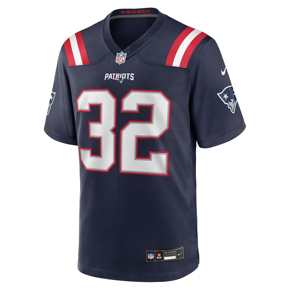 TreVeyon Henderson 32 New England Patriots Game Men Jersey - Navy