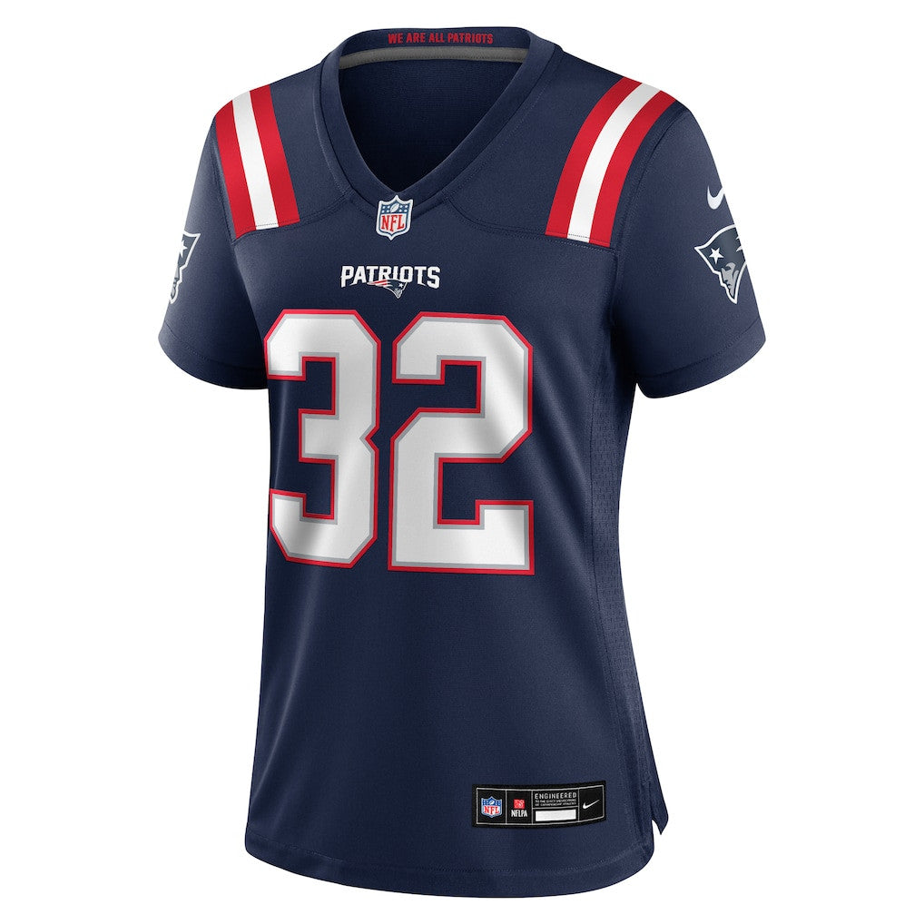 TreVeyon Henderson 32 New England Patriots Women's Game Jersey - Navy