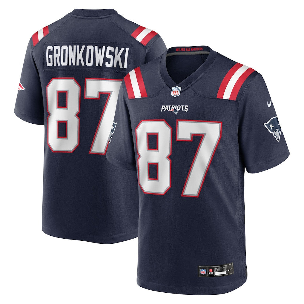 Rob Gronkowski 87 New England Patriots Team Retired Player Game Men Jersey - Navy