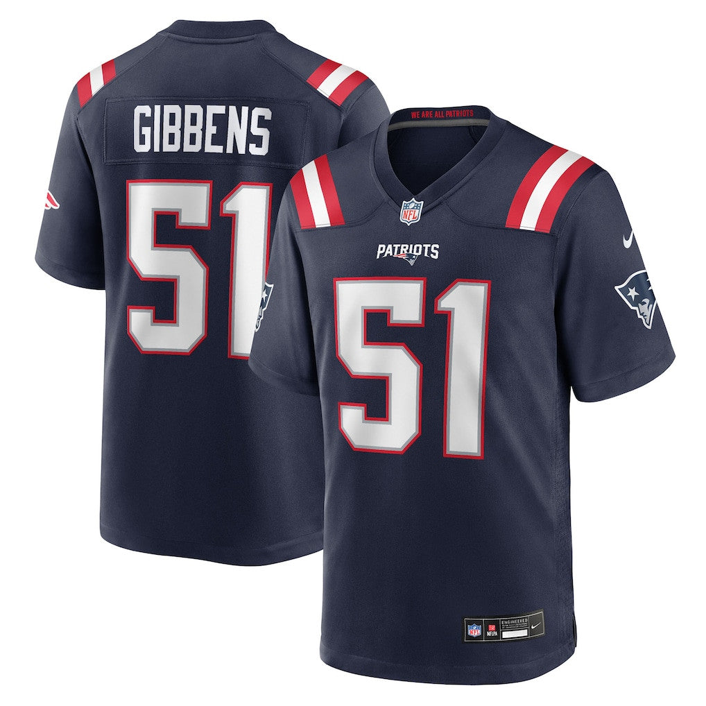 Jack Gibbens 51 New England Patriots Team Game Men Jersey - Navy