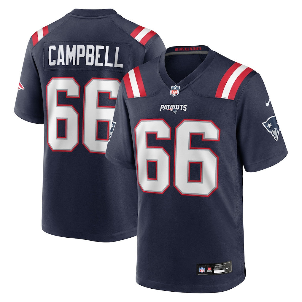 Will Campbell 66 New England Patriots Team Game Men Jersey - Navy