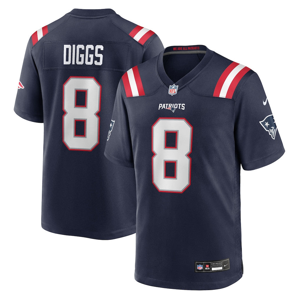 Stefon Diggs 8 New England Patriots Team Game Men Jersey - Navy
