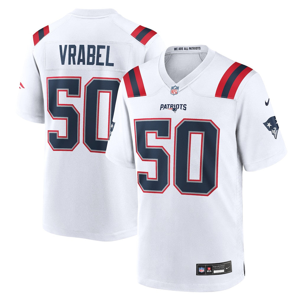 Mike Vrabel 50 New England Patriots Game Retired Player Men Jersey - White