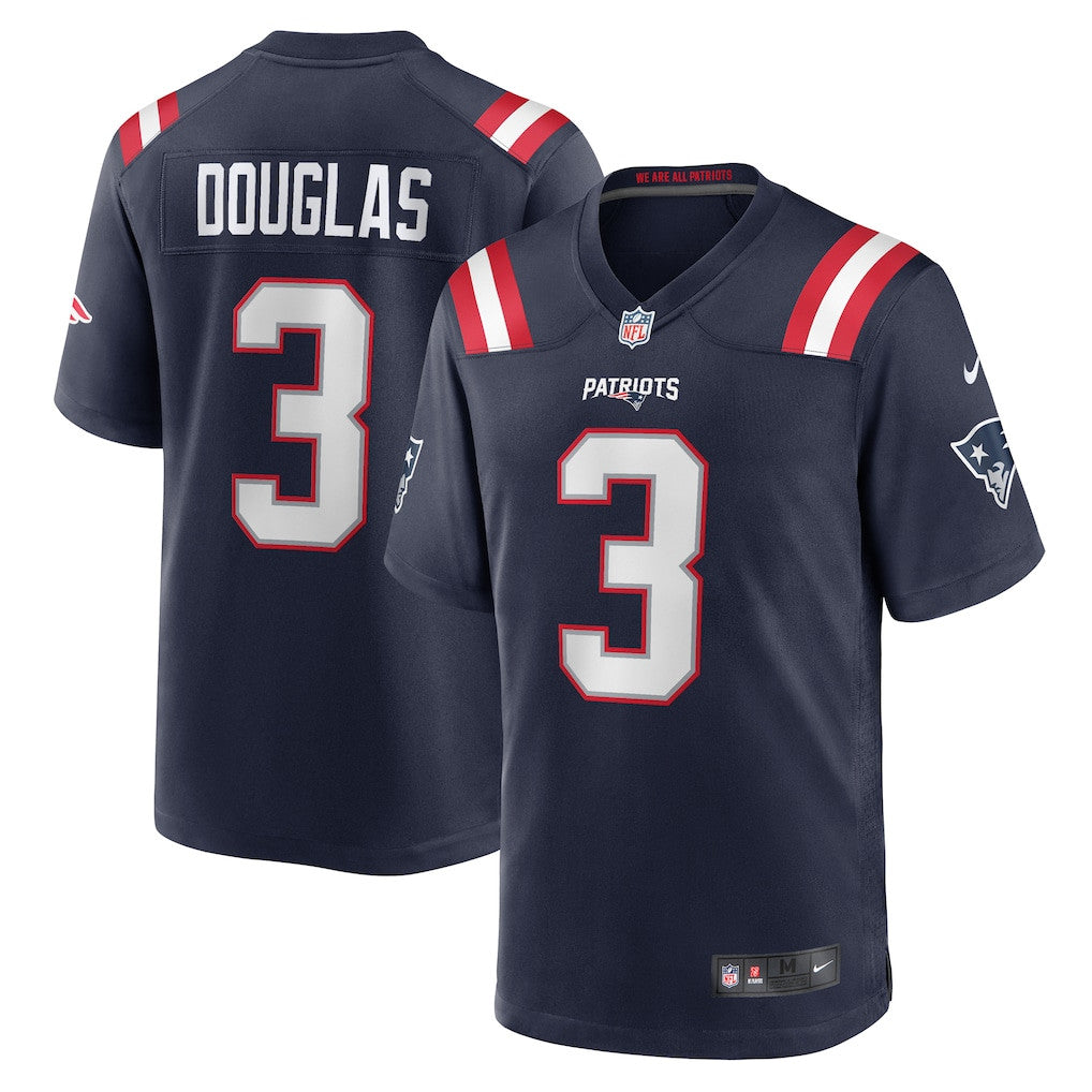 Demario Douglas 3 New England Patriots Game Men Jersey - Navy