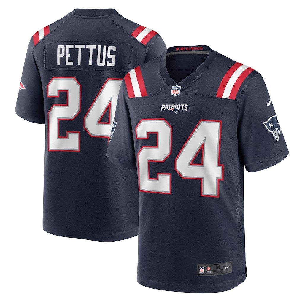 Dell Pettus 24 New England Patriots Game Men Jersey - Navy