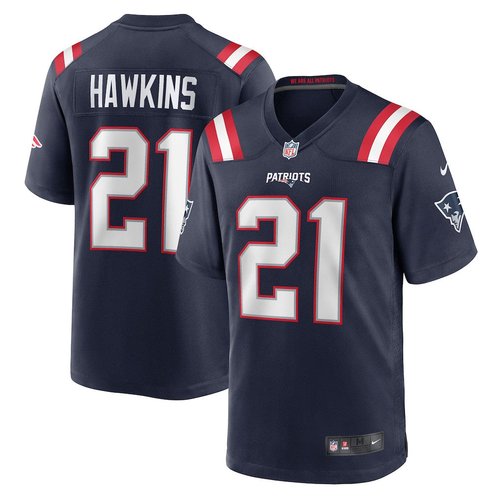 Jaylinn Hawkins 21 New England Patriots Game Men Jersey - Navy