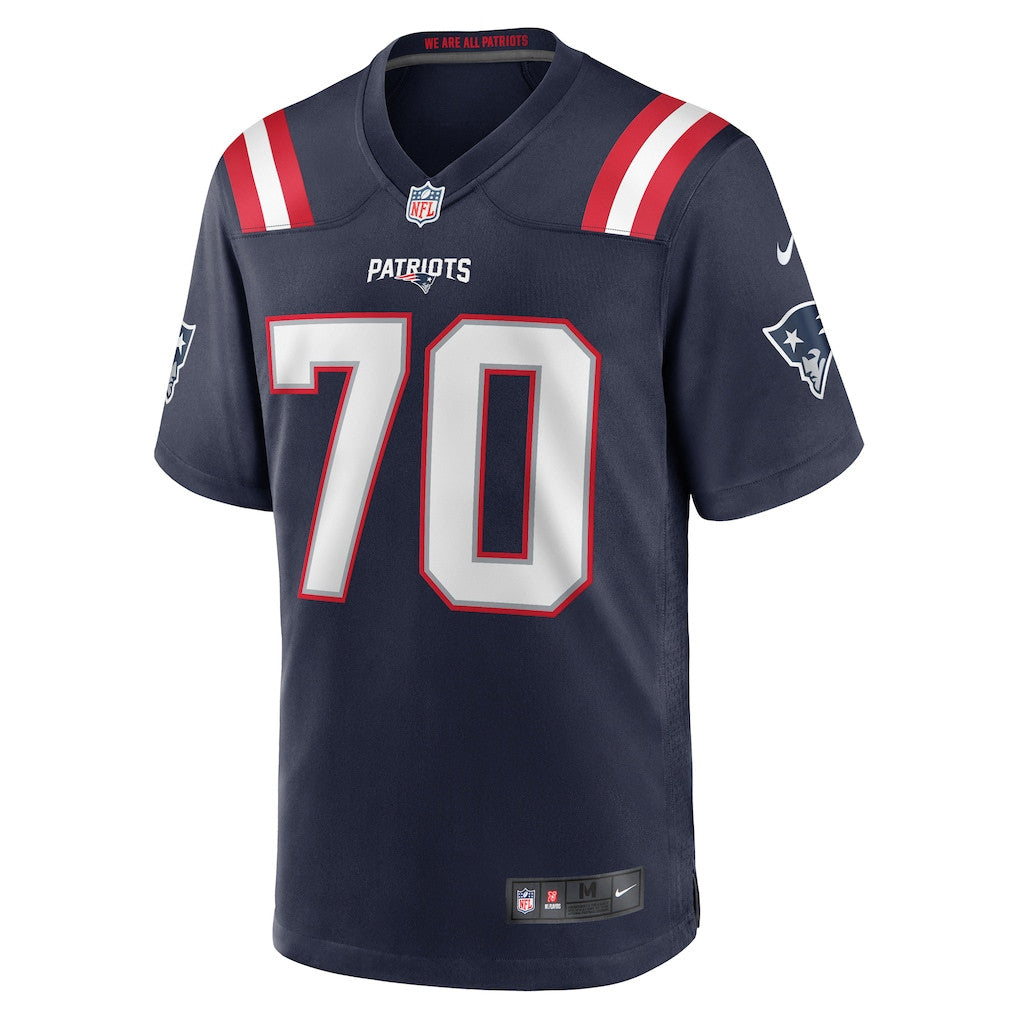 Caedan Wallace 70 New England Patriots Game Men Jersey - Navy
