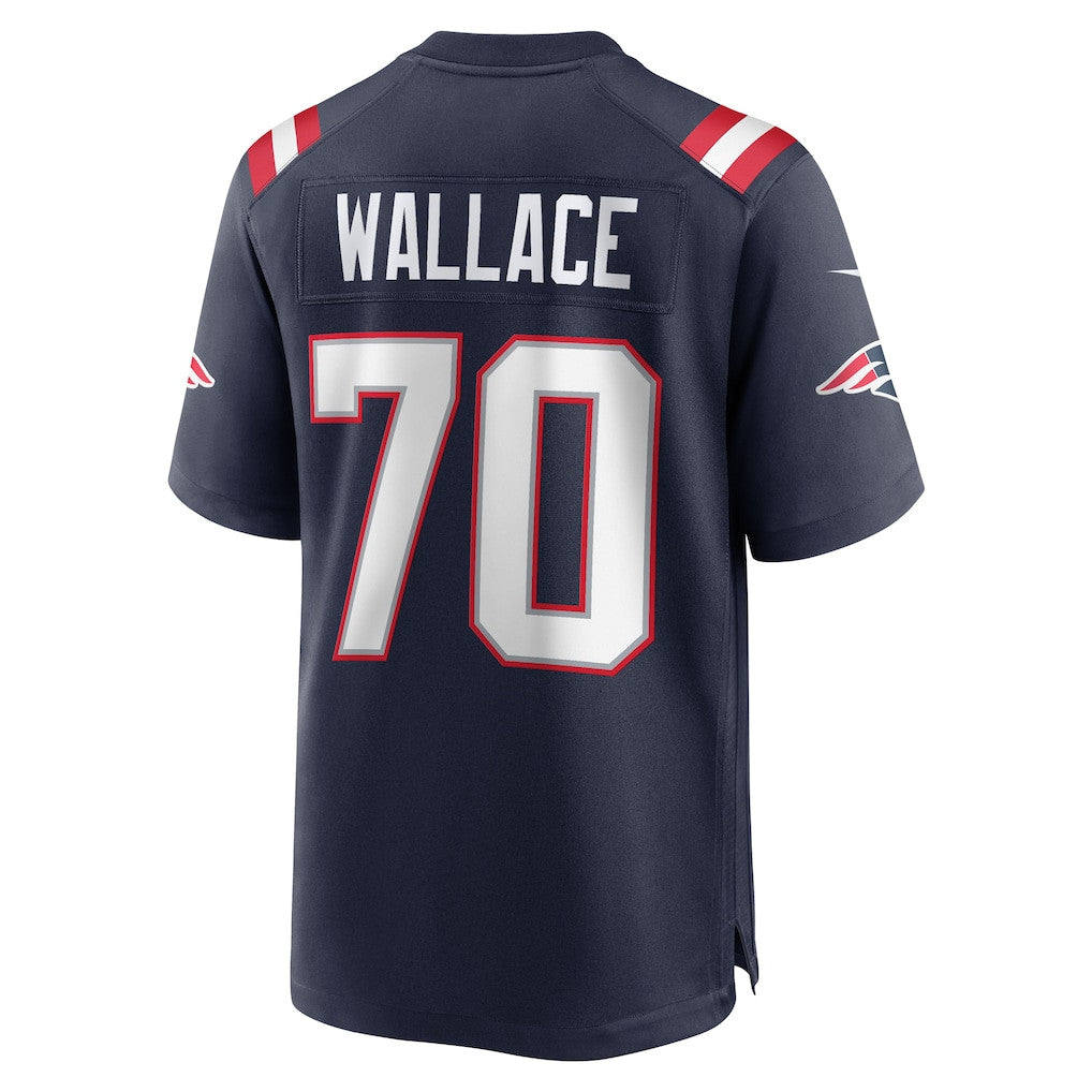 Caedan Wallace 70 New England Patriots Game Men Jersey - Navy