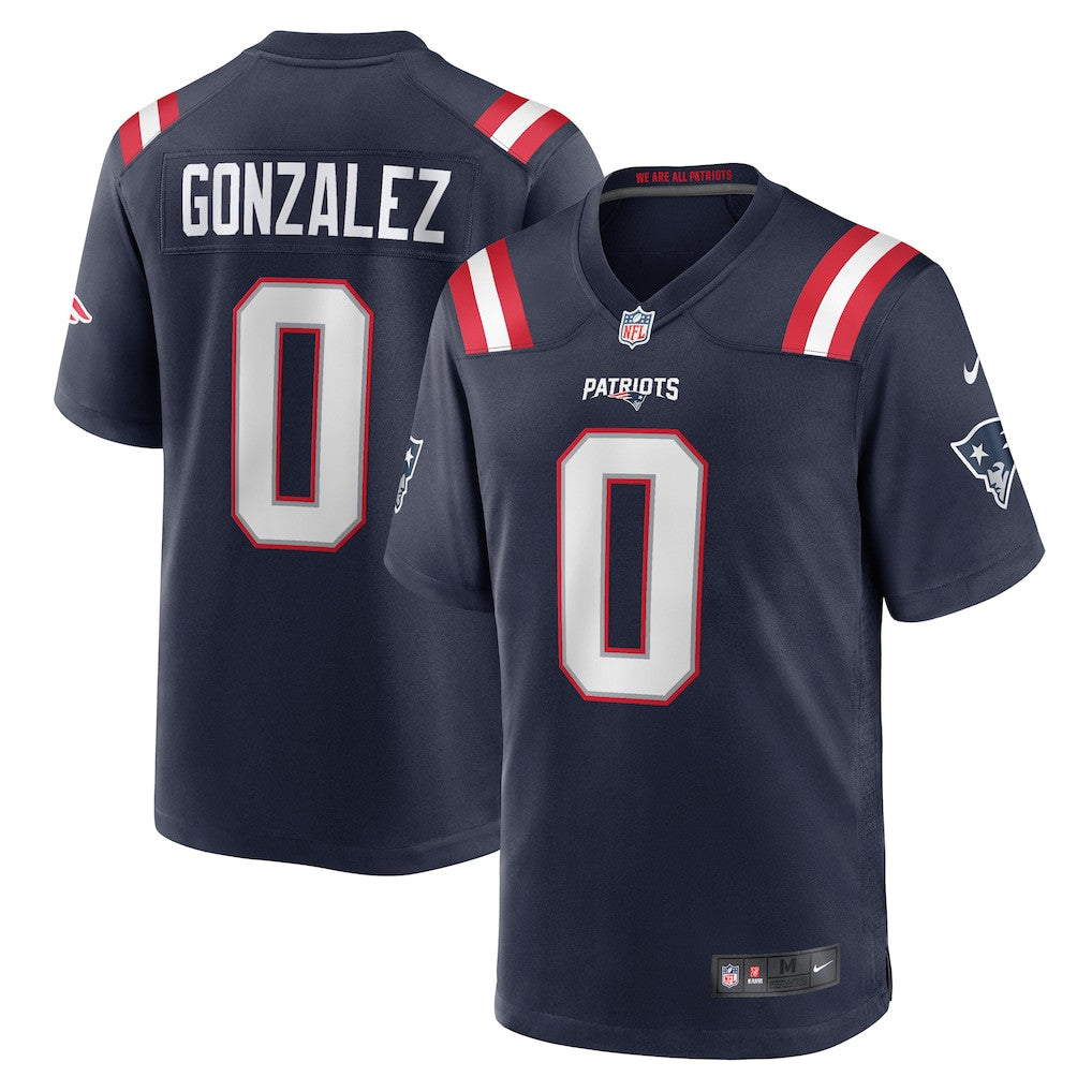 Christian Gonzalez 0 New England Patriots Game Men Jersey - Navy