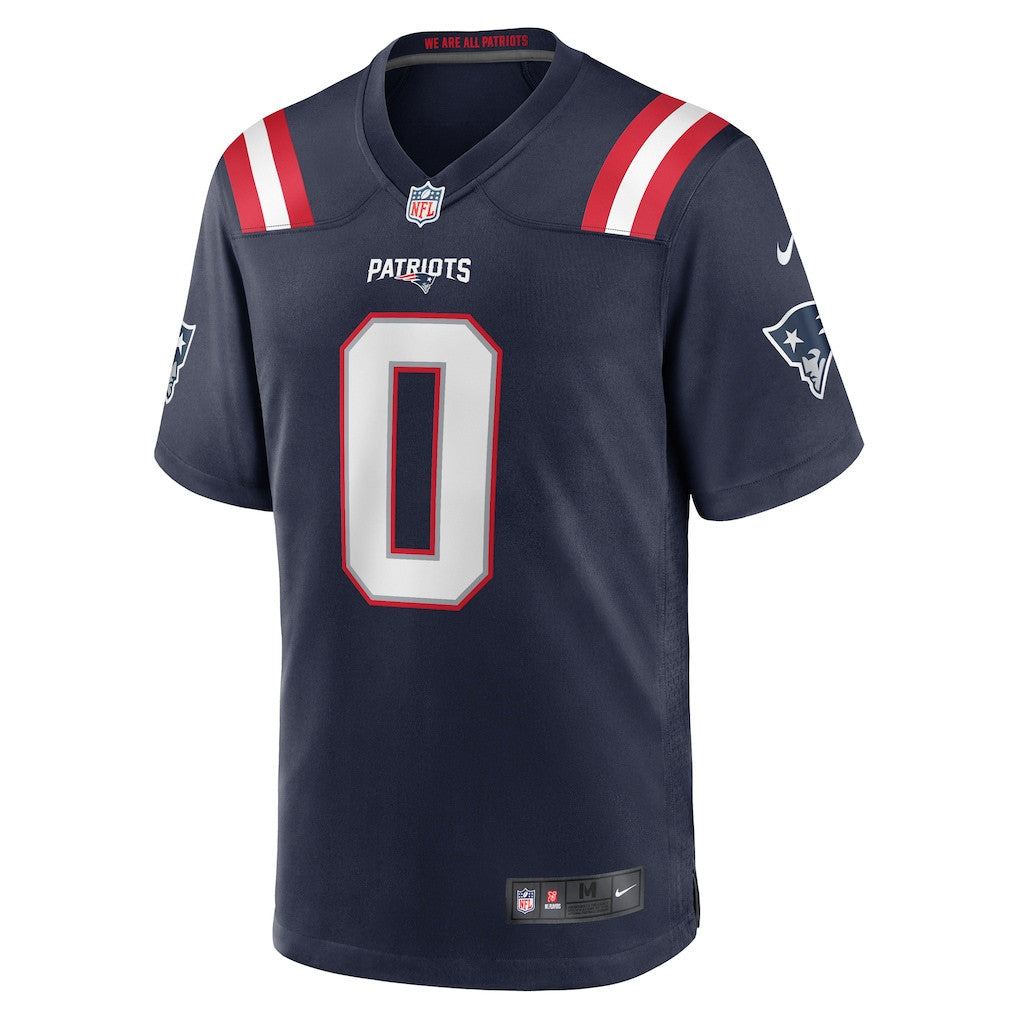 Christian Gonzalez 0 New England Patriots Game Men Jersey - Navy