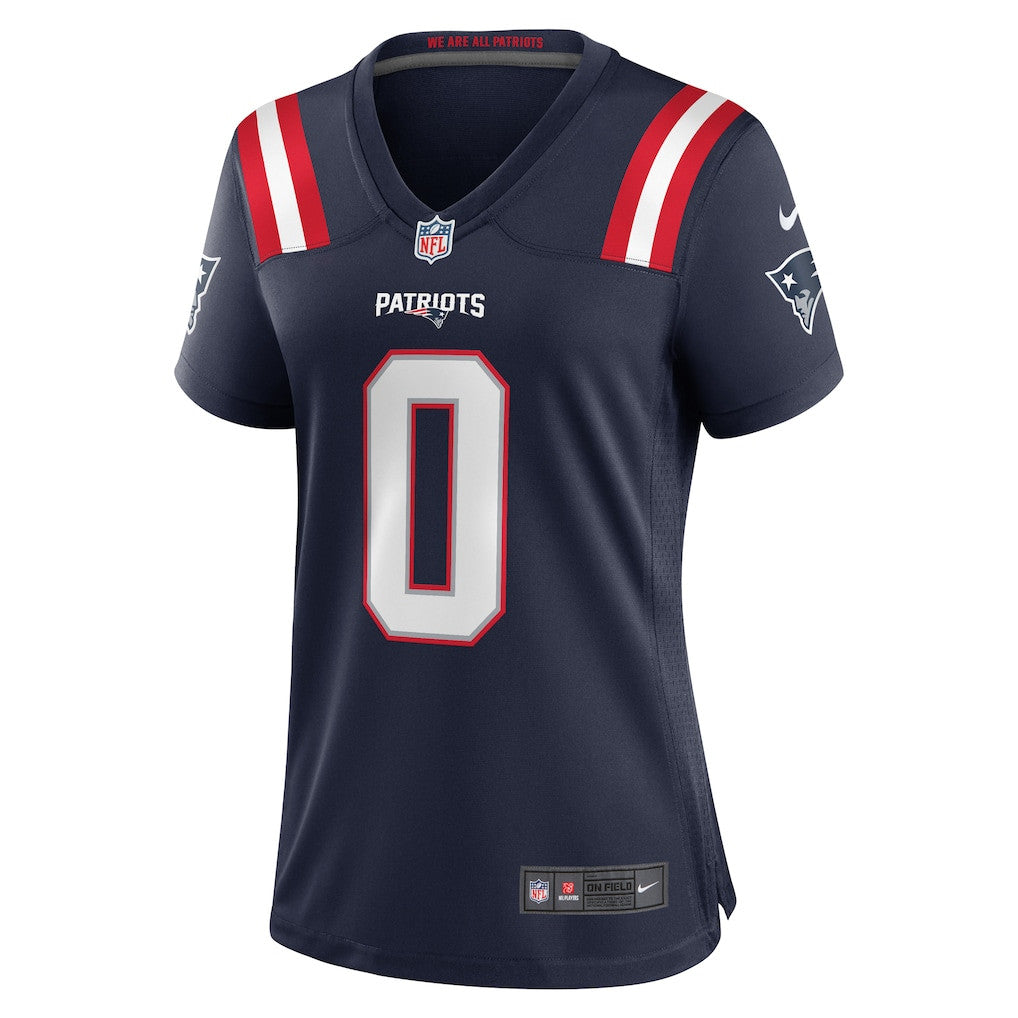 Christian Gonzalez 0 New England Patriots Women's Team Game Jersey - Navy