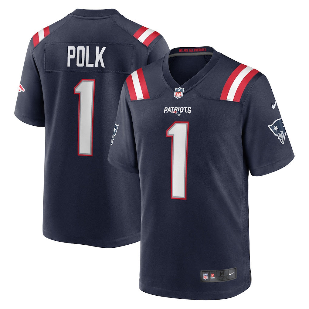 Ja'Lynn Polk 1 New England Patriots Game Men Jersey - Navy