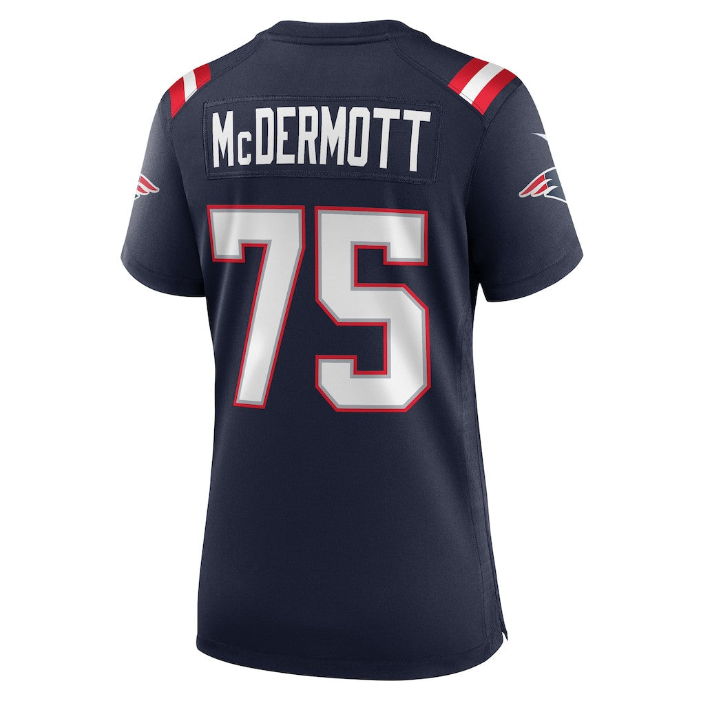 Conor McDermott 75 New England Patriots Women's Team Game Jersey - Navy