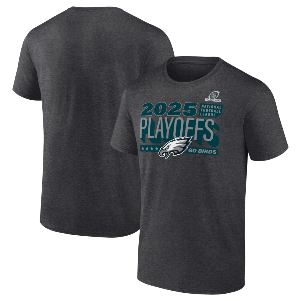 Philadelphia Eagles 2025 Playoffs Ready T-Shirt - Heather Charcoal