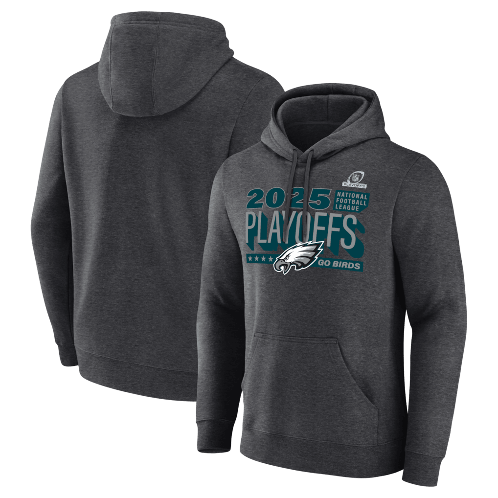 Philadelphia Eagles 2025 Playoffs Ready Hoodie - Heather Charcoal