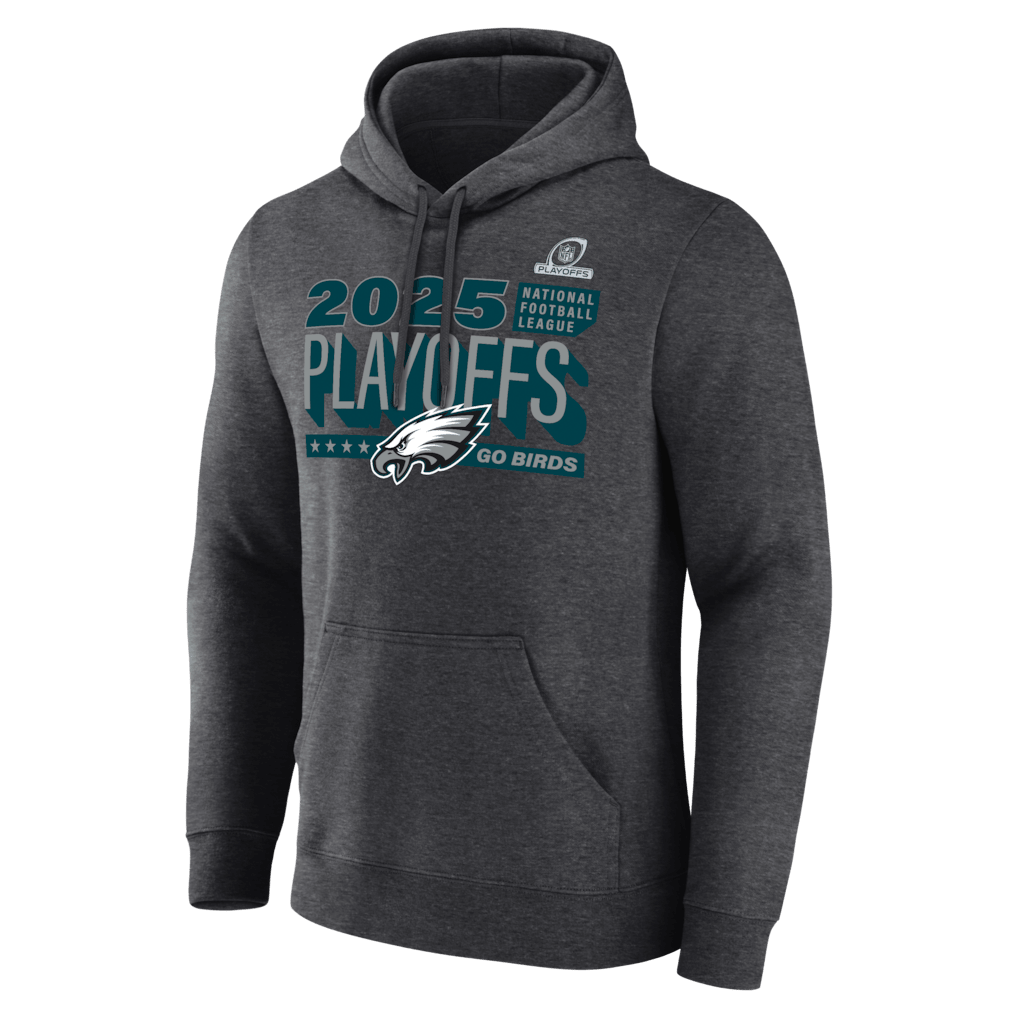 Philadelphia Eagles 2025 Playoffs Ready Hoodie - Heather Charcoal