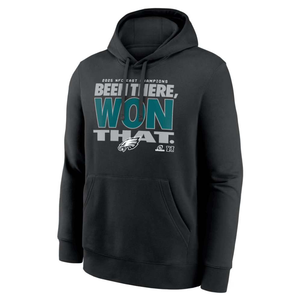 Philadelphia Eagles 2025 NFC East Division Champions Locker Room Trophy Collection Hoodie - Black
