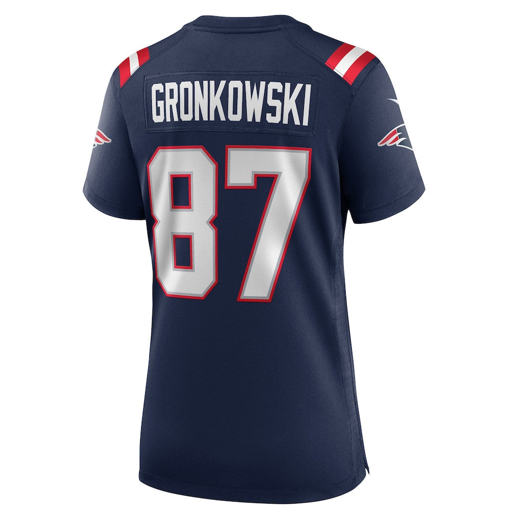 Rob Gronkowski 87 New England Patriots Women's Retired Team Game Jersey - Navy