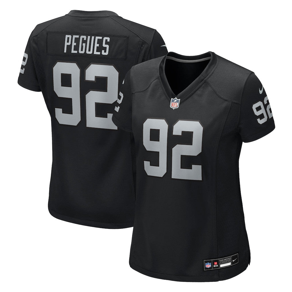 JJ Pegues 92 Las Vegas Raiders Women's Team Game Jersey - Black