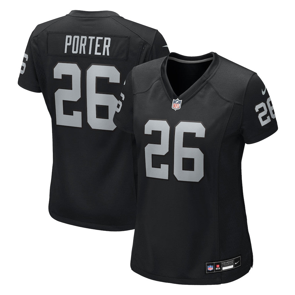 Darien Porter 26 Las Vegas Raiders Women's Team Game Jersey - Black
